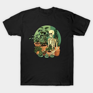 More Plants Less People Skeleton T-Shirt